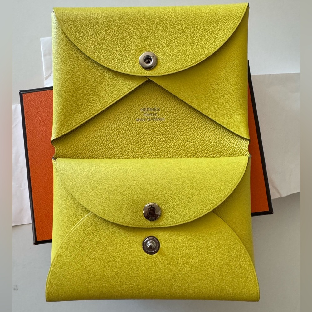 💞Authentic💞HERMES CALVI DUO compact card holder-Brand New